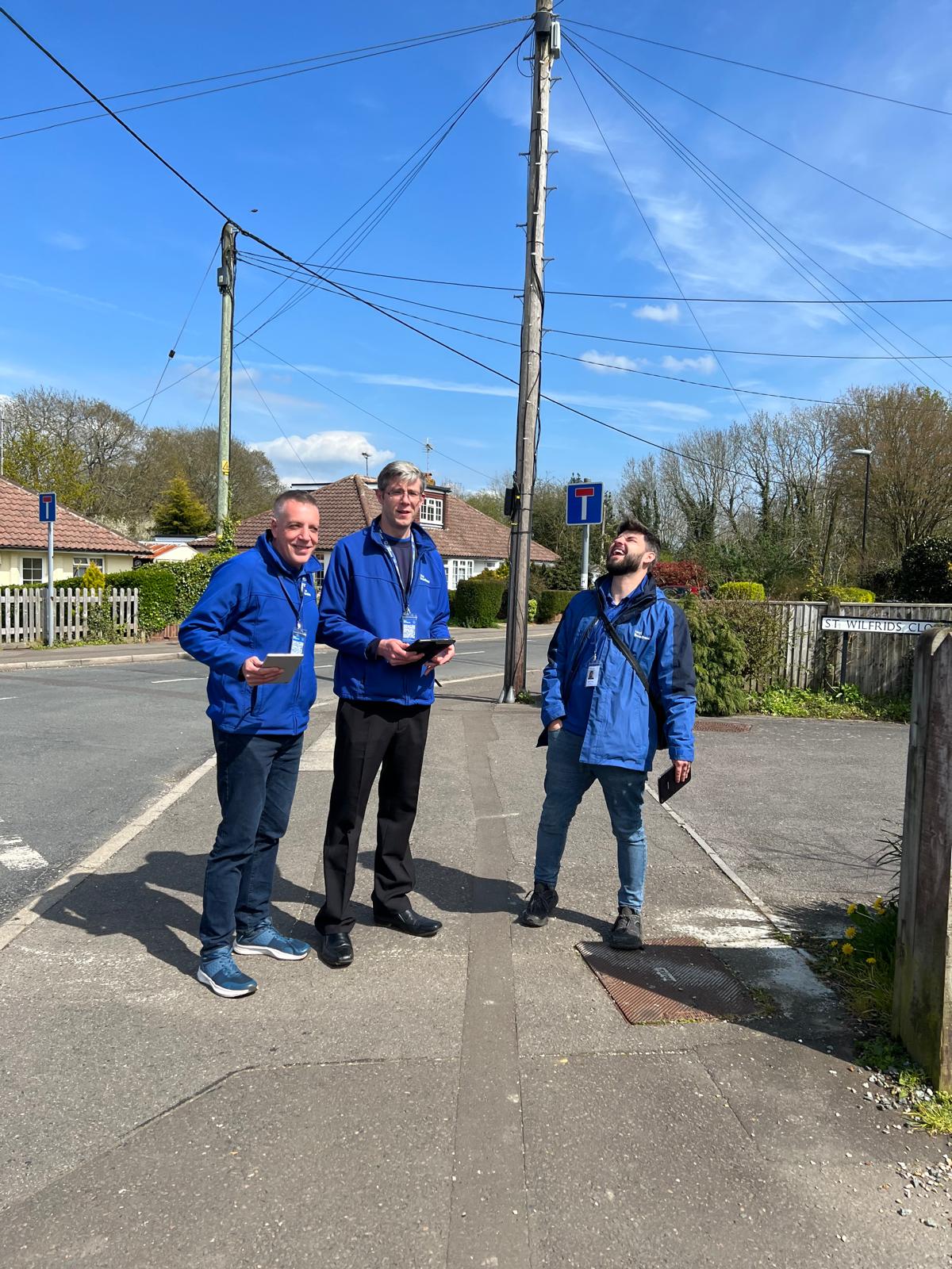 HC door-to-door sales team on residential street